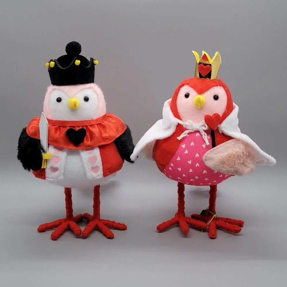 2024 Lot of 2 Target Spritz Valentines Day Fabric Birds Kingsley & Queenie